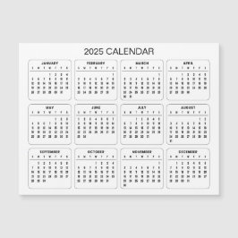 Enkel ännu Elegant 2025-kalender | Magnetkort