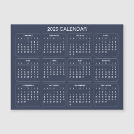 Enkel ännu Elegant 2025-kalender | Magnetkort