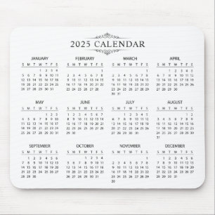 Enkel ännu Elegant 2025-kalender Mousepad Musmatta