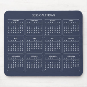 Enkel ännu Elegant 2025-kalender Mousepad Musmatta