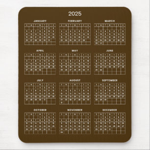 Enkel ännu Elegant 2025-kalender Mousepad Musmatta