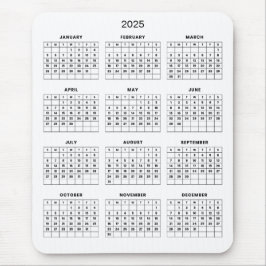 Enkel ännu Elegant 2025-kalender | Mousepad Musmatta
