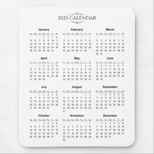 Enkel ännu Elegant 2025-kalender Mousepad Musmatta