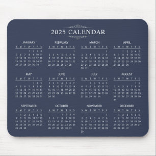 Enkel ännu Elegant 2025-kalender   Mousepad Musmatta