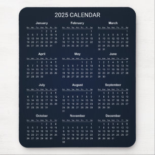 Enkel ännu Elegant 2025-kalender Mousepad Musmatta