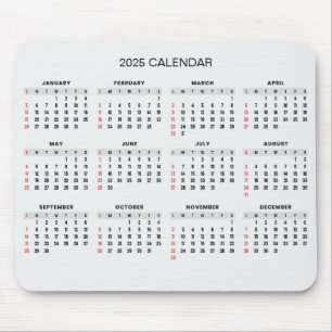 Enkel ännu Elegant 2025-kalender Mousepad Musmatta