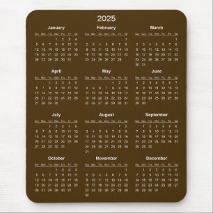 Enkel ännu Elegant 2025-kalender Mousepad Musmatta
