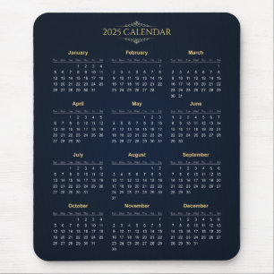 Enkel ännu Elegant 2025-kalender Mousepad Musmatta