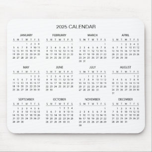 Enkel ännu Elegant 2025-kalender   Mousepad Musmatta