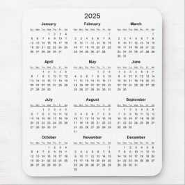 Enkel ännu Elegant 2025-kalender | Mousepad Musmatta