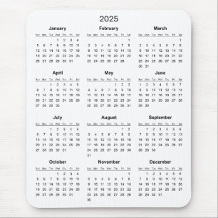Enkel ännu Elegant 2025-kalender Mousepad Musmatta