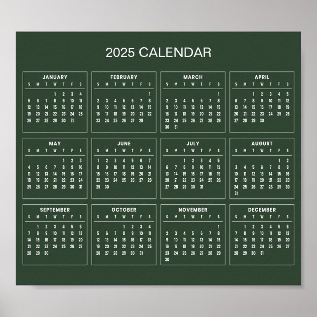 Enkel ännu Elegant 2025-kalender | Poster (Framsidan)