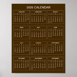 Enkel ännu Elegant 2025-kalender   Poster