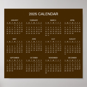 Enkel ännu Elegant 2025-kalender   Poster