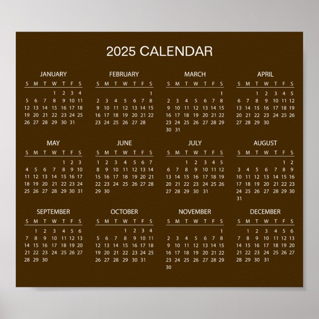 Enkel ännu Elegant 2025-kalender | Poster (Framsidan)