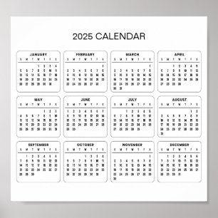 Enkel ännu Elegant 2025-kalender   Poster