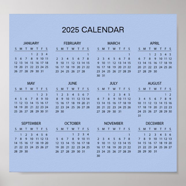 Enkel ännu Elegant 2025-kalender | Poster (Framsidan)