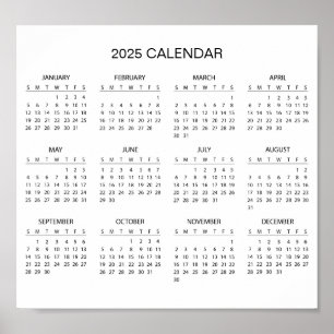 Enkel ännu Elegant 2025-kalender   Poster