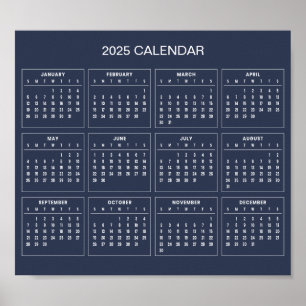 Enkel ännu Elegant 2025-kalender   Poster