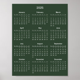 Enkel ännu Elegant 2025-kalender | Poster