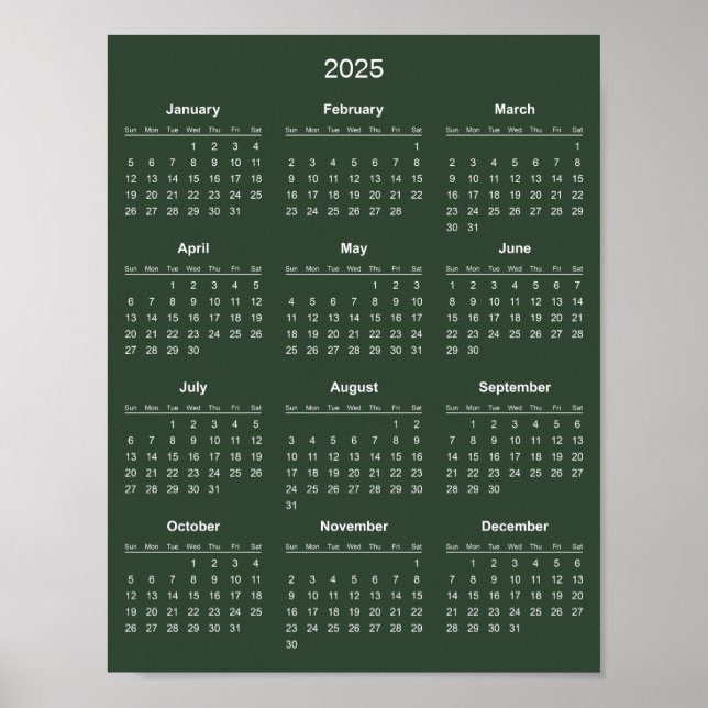 Enkel ännu Elegant 2025-kalender | Poster (Framsidan)