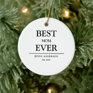 Enkel anpassad design Bästa mamma någonsin Mors pr Julgransprydnad Keramik