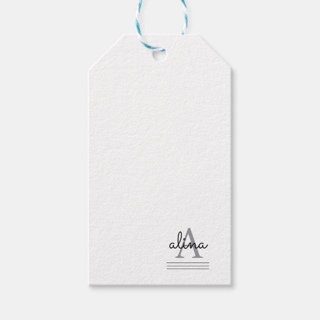 Enkel Anpassad Design Personlig Monogram Presentetikett (Framsidan)