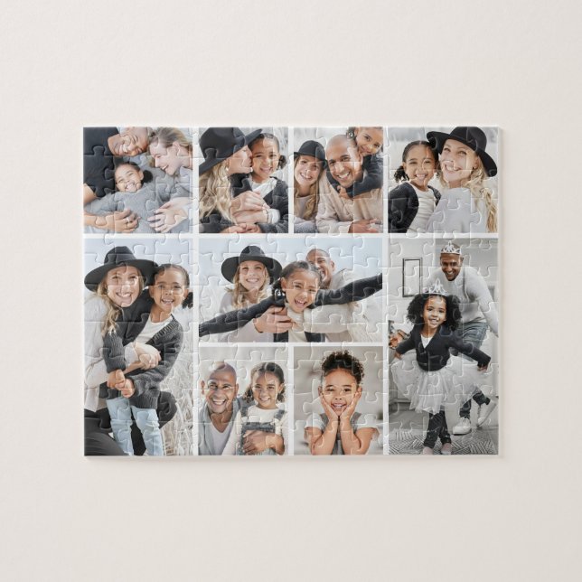 Enkel anpassad familjefotocollage pussel (Horisontell)