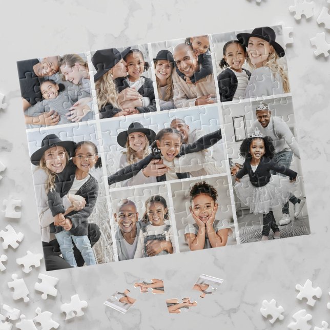 Enkel anpassad familjefotocollage pussel (Simple Custom Family Photo Collage Jigsaw Puzzle)
