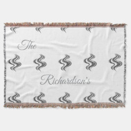 Enkel anpassad familjenamn svart & vitt filt