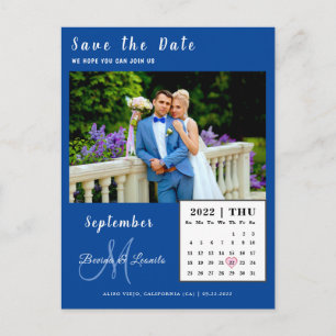 Enkel anpassad fotokalender Spara datum-kort Vykort