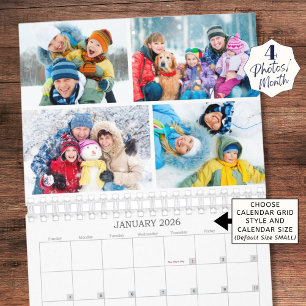 Enkel anpassad fotokollage 4 per månad kalender