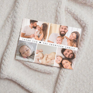 Enkel anpassad fotokollage baby shower tack kort
