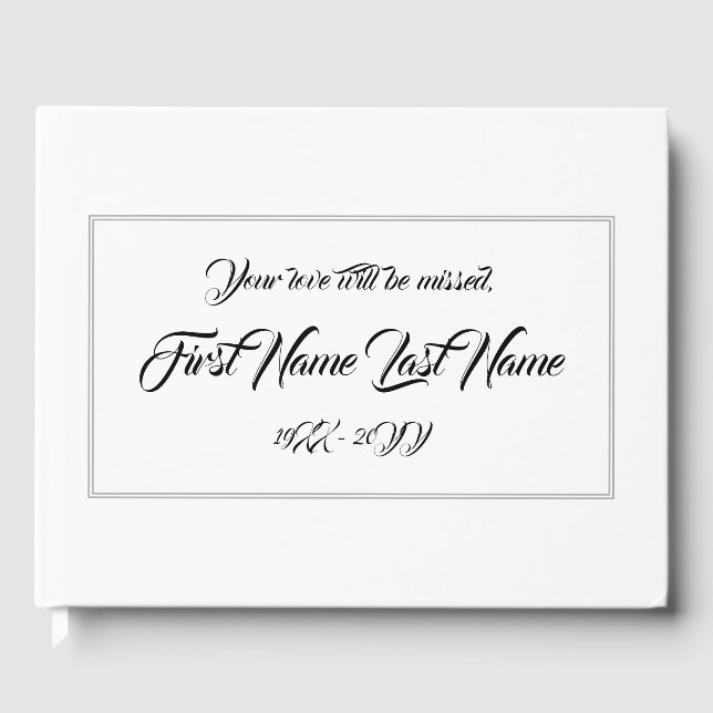 Enkel, anpassad gästbok för sympatier (Framsida)