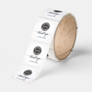 Enkel anpassad logotyp och företags tack runt klistermärke