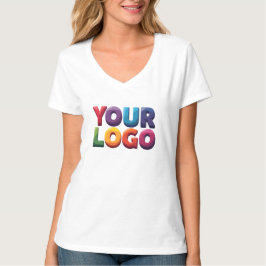 Enkel Anpassad Logotyp och Text Företag T Shirt