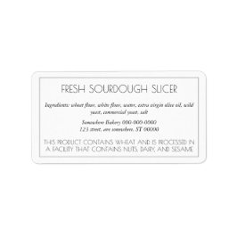 Enkel Anpassade Baking-etikett Adressetikett