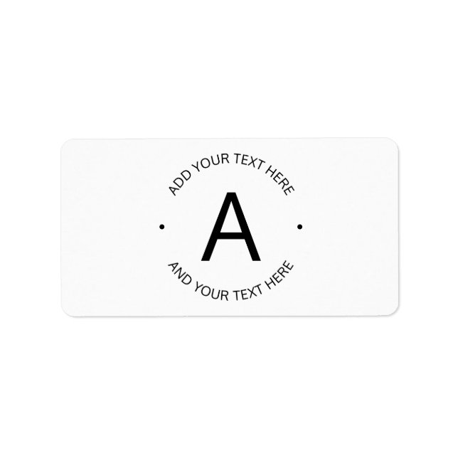 Enkel Anpassade | Vit och svart Adressetikett (Framsidan)