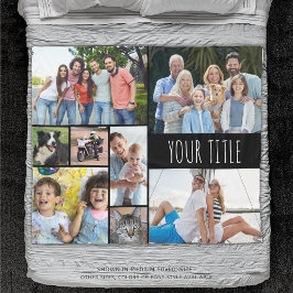 Enkel Anpassningsbar 8 Fotokollage Färg Fleecefilt