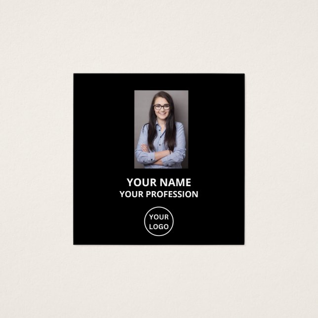 ENKEL ANPASSNINGSBAR ANSTÄLLNINGSNUMMER FOTOPROFIL FYRKANTIGT VISITKORT (Framsida)