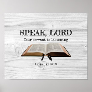 Enkel Anpassningsbar Bible SPEAK LORD Rustic Chris Poster