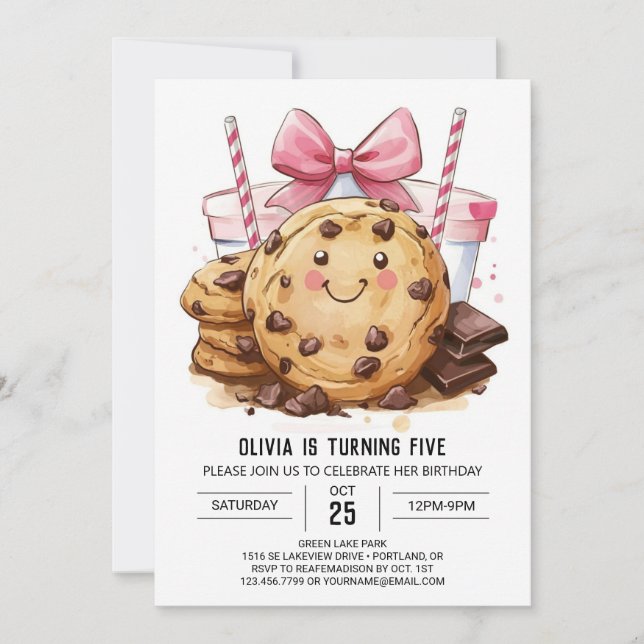 Enkel Anpassningsbar Bohemian Cookies Birthday Inbjudningar (Framsida)