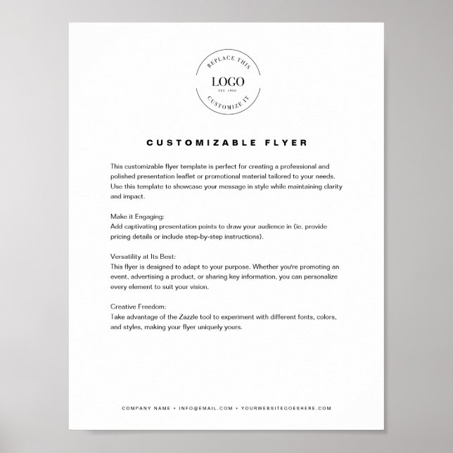 Enkel Anpassningsbar för Business logotyp-textwebb Poster (Framsidan)