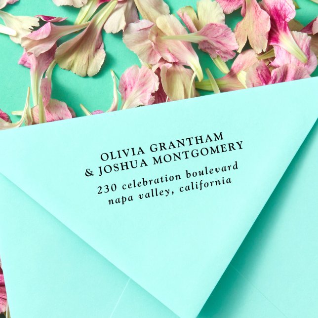 Enkel Anpassningsbar för Elegant par Namn Returadr Självfärgande Stämpel (Rubber Stamp Mock-up)