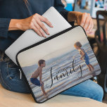 Enkel Anpassningsbar för modern fotomall i Namn Laptop Fodral<br><div class="desc">Enkel Modern Photo Template Anpassningsbar Family Namn Laptop sleeve har ditt favoritfoto med personlig-familjen namn. Gör en fantastisk gåva till jul,  födelsedag,  årsdag,  Mors dag,  Fars dag,  morföräldrar och så vidare. Anpassa genom att redigera texten i textrutan. Designad av ©Evco Studio www.zazzle.com/store/evcostudio</div>