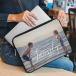 Enkel Anpassningsbar för modern fotomall i Namn Laptop Fodral<br><div class="desc">Enkel Modern Photo Template Anpassningsbar Family Namn Laptop sleeve har ditt favoritfoto med personlig-familjen namn. Gör en fantastisk gåva till jul,  födelsedag,  årsdag,  Mors dag,  Fars dag,  morföräldrar och så vidare. Anpassa genom att redigera texten i textrutan. Designad av ©Evco Studio www.zazzle.com/store/evcostudio</div>