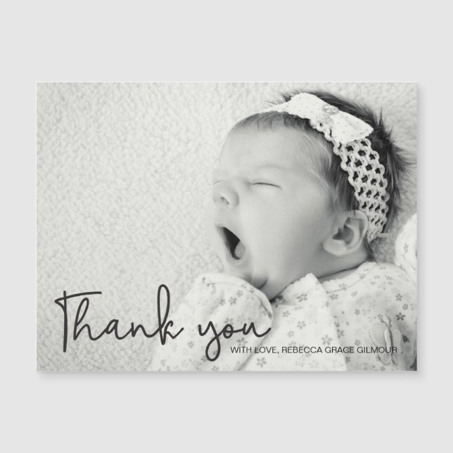 Enkel Anpassningsbar Foto Tack från Flicka (Framsida)