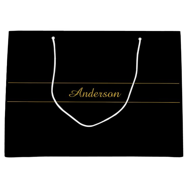 Enkel anpassningsbar guld- och svart textdesign  (Framsidan)