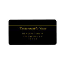 Enkel anpassningsbar guld- och svart textdesign 