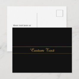 Enkel anpassningsbar guld- och svart textdesign  vykort